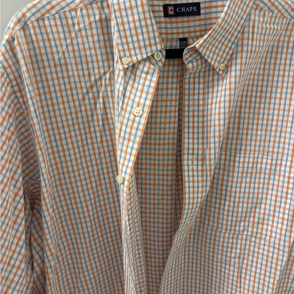 Chaps Men's Vibrant Plaid Button-Down Shirt. 18/18 1/2 - Picture 2 of 5